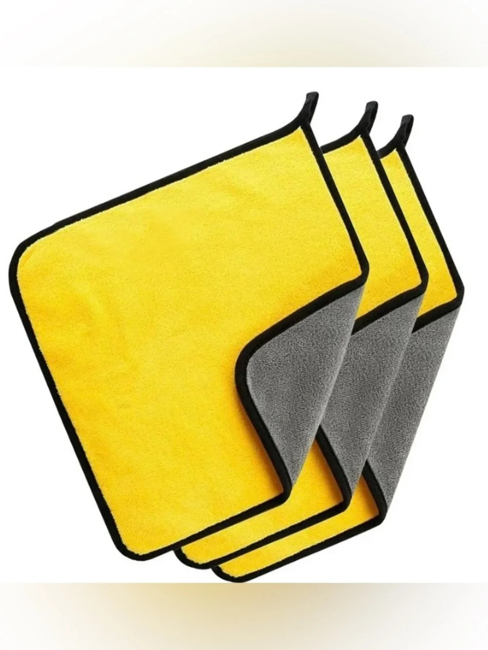 3PC PACK 12x12 Microfiber Cleaning Cloth Yellow/GRAY Multipurpose Home & Auto NW